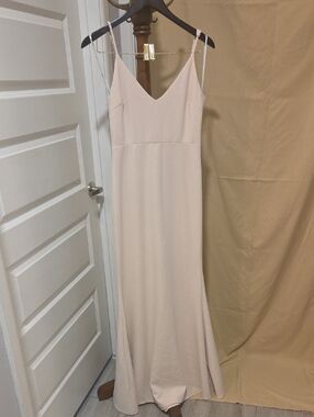 Lulu's Pale Rose V-Neck Spaghetti Strap Maxi Dress